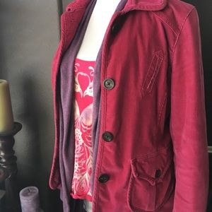 Gap corduroy blazer jacket size 8 fuchsia pink